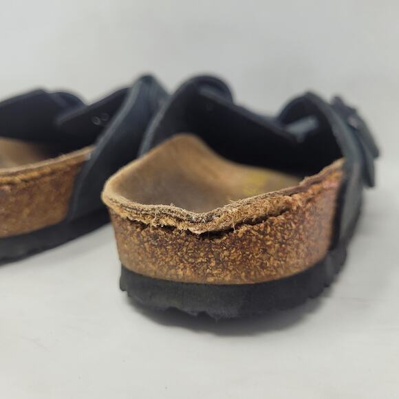 Birkenstock Boston Clogs Mens EU40 US7.5 Dark Gray Nubuck Slip On Comfort Slides - Picture 5 of 12